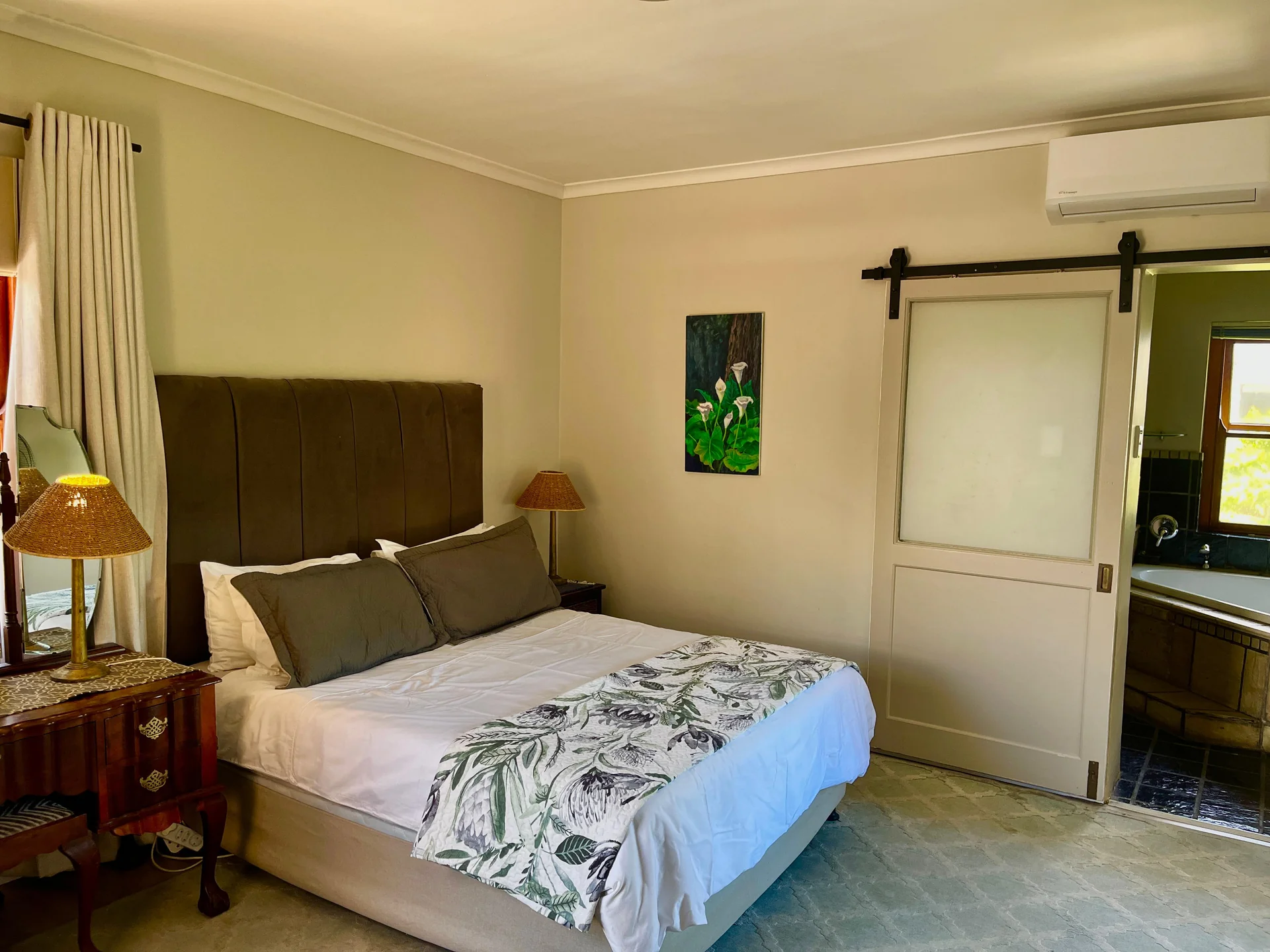 Master bedroom in a luxury villa with elegant furnishings