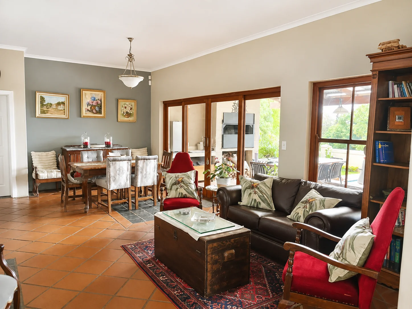 Spacious open plan living room in a luxury villa